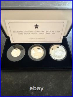 125th Anniversary of The Queen Mother Solid Silver Proof coin set
