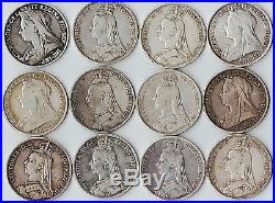 12 Solid 925 Silver Victorian CROWNS large Lot Bullion