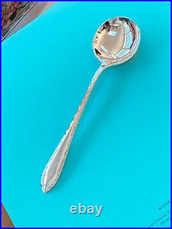 12 TIFFANY & CO Feather Edge Sterling Silver 5 7/16 Bullion Soup Spoon Set