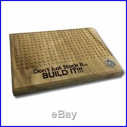 12 oz. 999 Fine Silver Qty 12 1oz Block Bars plus Solid Wood Building Base