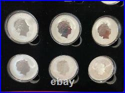 12 x 1oz Solid Silver Lunar Series 2 Complete Coin Set & Meine Munzbox 2008-2019