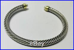 14K Solid Yellow Gold & Sterling Silver David Yurman Classic Cable Bracelet