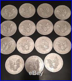 15 x Solid Silver American Eagle 999 Bullion Coins