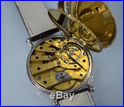 1820 Fadeuilhe antique mens trench solid silver wrist watch high grade parachute