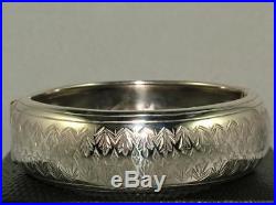 1883 VICTORIAN SOLID STERLING SILVER HINGED BANGLE BRACELET 28 g SUPER EXAMPLE