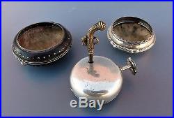 18th Century London Verge Fusee with triple case (2 in SOLID SILVER), Nice Key