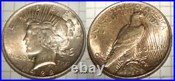 1922 SOLID+ GEM BU MS PEACE SILVER DOLLAR Choice from Original Roll Bullion