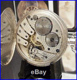 1924 Antique Vintage Rolex Solid Silver Mans Pocket Watch Serviced 3x Signed