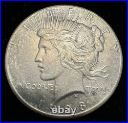 1928 Peace Silver Dollar. Key Date. Solid XF Detail. Rare Philadelphia Issue