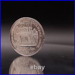 1966 Shippensburg Coin Club PA Train Crossing Square 999 FINE Silver round C3625