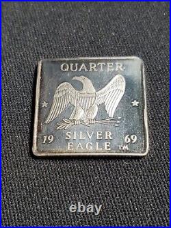1969 Walla Walla Quarter Silver Eagle 1/4oz. 999 Silver Square Bar 0.25 Ozt Rare