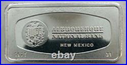 1971 Albuquerque National Bank Solid Sterling Silver Bar