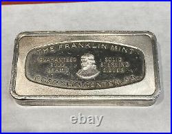 1971 Franklin Mint Art Bar 2.28 Troy Oz. 925 Solid Sterling Silver Christmas Bar
