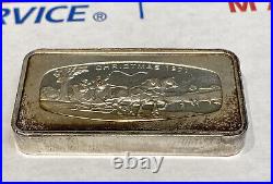 1971 Franklin Mint Art Bar 2.28 Troy Oz. 925 Solid Sterling Silver Christmas Bar