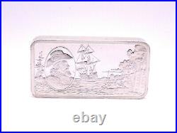 1972 English Solid Silver Ingot Bar James I The Sailing of The Mayflower 1620