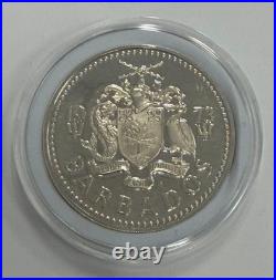 1973 Barbados Uk Trafalgar Square Fountain $5 Coin Authenticity unknown