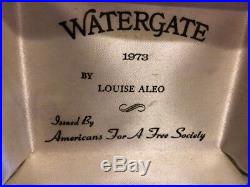 1973 EJ Aleo Watergate Hear See Speak No Evil Bars Solid Bronze Free Society