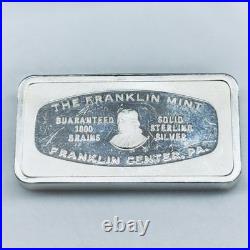1973 United California Bank Franklin Mint 1000 Grains Solid Sterling Silver Bar