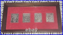 1974 Hamilton Mint Norman Rockwell's 4 Freedoms. 999 Fine Silver Bars in Frame