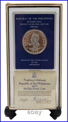 1975 Philippines 50 PISO Commemorative Proof Coin- Solid Sterling Silver