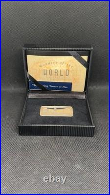 1980s Solid Silver 800 Ingot Leaning Tower of Pisa 0.88 oz Birmingham Box & COA