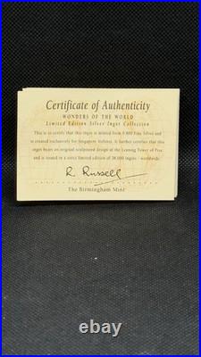 1980s Solid Silver 800 Ingot Leaning Tower of Pisa 0.88 oz Birmingham Box & COA