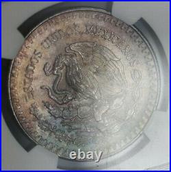 1982 NGC Mexico Silver Libertad MS65 Solid Neon Rainbow Toned