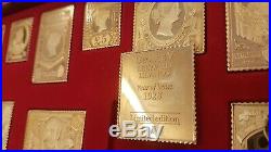 1982 Royal Stamps Of The Empire Collection Solid Silver gold plated with certs