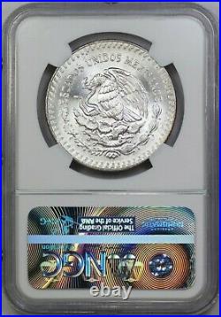 1984 NGC Mexico Silver Libertad MS66 Solid Sunset Toned Obverse