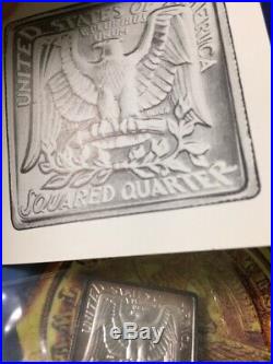 1984 Squared Quarter 999 Silver 1/2 Troy Oz Very Rare Mintage 602 Square Deal