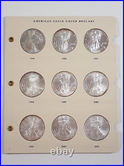 1986-2005 American Solid Silver 1oz Eagle Liberty Dollars x 20 in folder