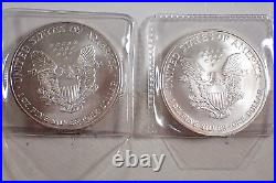 1986-2005 American Solid Silver 1oz Eagle Liberty Dollars x 20 in folder