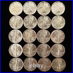 1990 1 oz American Silver Eagle Solid Date Roll of 20 in OGP Free Shipping USA