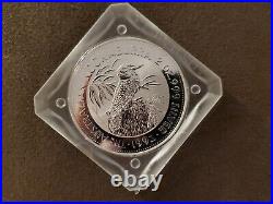 1992 Australian Kookaburra 2 oz. 999 Fine Silver Coin Kook in Square Capsule
