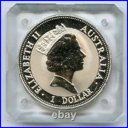 1993 Australia Kookaburra 999 Silver 1 oz Coin $1 Dollar Square Capsule JN331
