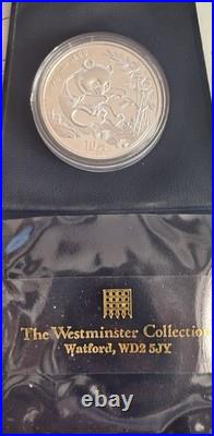 1994 China Panda 10 Yuan 30g 1oz. 999 Solid Silver Coin In Protective Capsule
