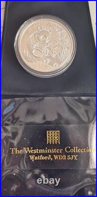 1994 China Panda 10 Yuan 30g 1oz. 999 Solid Silver Coin In Protective Capsule