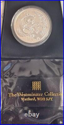 1994 China Panda 10 Yuan 30g 1oz. 999 Solid Silver Coin In Protective Capsule