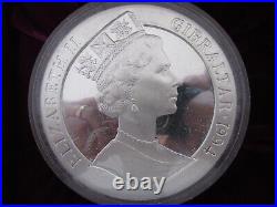 1994 Gibraltar. 999 Silver 40 Crowns Solid as a Rock (40 Tr. Oz.) Pobjoy Mint