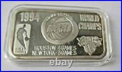 1994 Nba Champs Houston/giants Vintage 1994.999 Solid Silver Art Bar #145/200