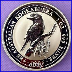 1995 Australia Kookaburra 1 oz Silver Coin. 999 Fine Silver Square Capsule 1995 Australia Kookaburra 1 oz Silver Coin. 999 Fine Silver Square Capsule