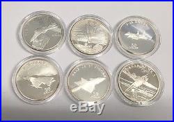 1995 Solid Silver Proof Legendary Aircraft WWII 25 Coin Set Billion Box COA $50