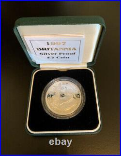 1997 Royal Mint Britannia proof 1oz Solid Silver Coin With Box And C. O. A
