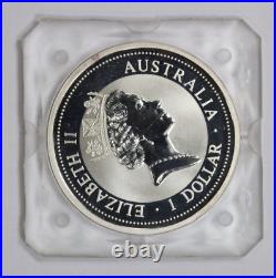1998 Australia $5 Kookaburra 1 oz 999 Silver Coin -Original Gov Square Capsule