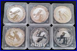 1998 Perth Mint Kookaburra 1oz silveR coins in RARE block of 6 square capsule