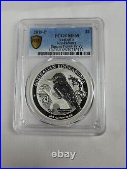 1999 Australia $1 1 Oz Kookaburra Square Penny Privy Perth Money Expo PCGS MS69