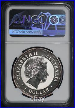 1999 Australia $1 Silver Kookaburra Square Penny Privy NGC MS-68