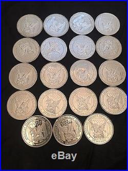 19 x ONE TROY OUNCE APMEX SOLID PURE SILVER COIN 999 FINE SILVER
