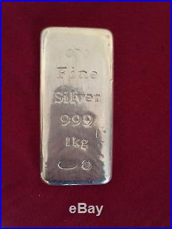 1KG Solid Solid Silver 999 Bullion Bar