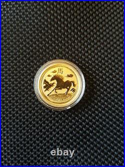 1/0 oz. 9999 Solid Gold 2014 year of the horse gold coin
